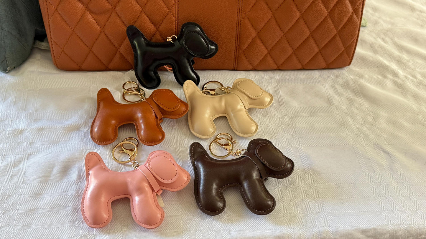 Dog Purse Pet Charm – 3–4" Vegan Leather Bag Accessory | Faux Leather Dog Keychain for Handbags, Totes & Backpacks | Gift for Dog Lovers