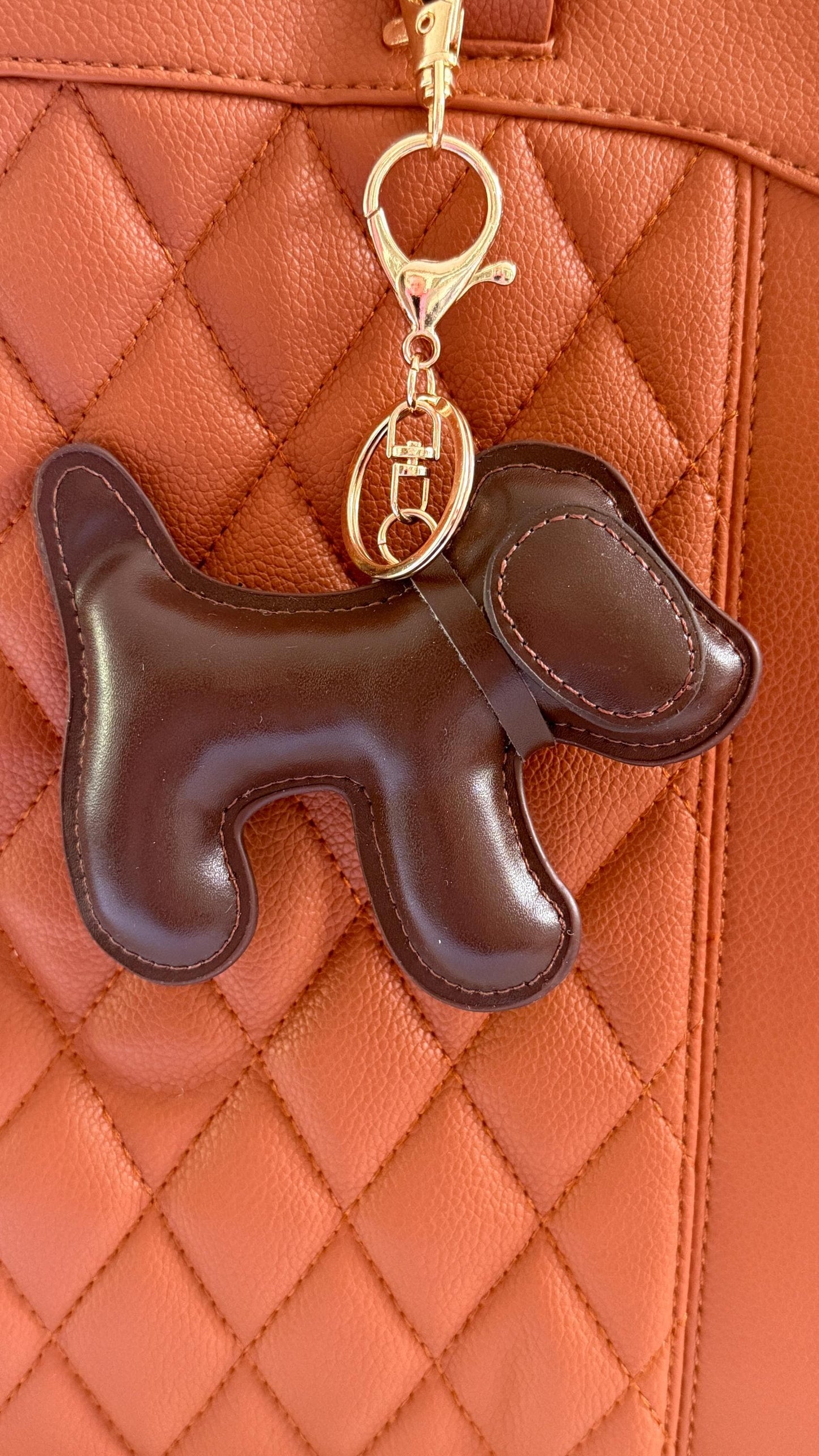 Dog Purse Pet Charm – 3–4" Vegan Leather Bag Accessory | Faux Leather Dog Keychain for Handbags, Totes & Backpacks | Gift for Dog Lovers