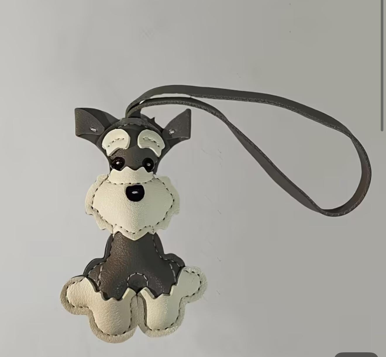 Schnauzer Dog Purse Pet Charm Vegan Leather Bag Accessory | Faux Leather Dog Keychain for Handbags, Totes & Backpacks | Gift for Dog Lovers