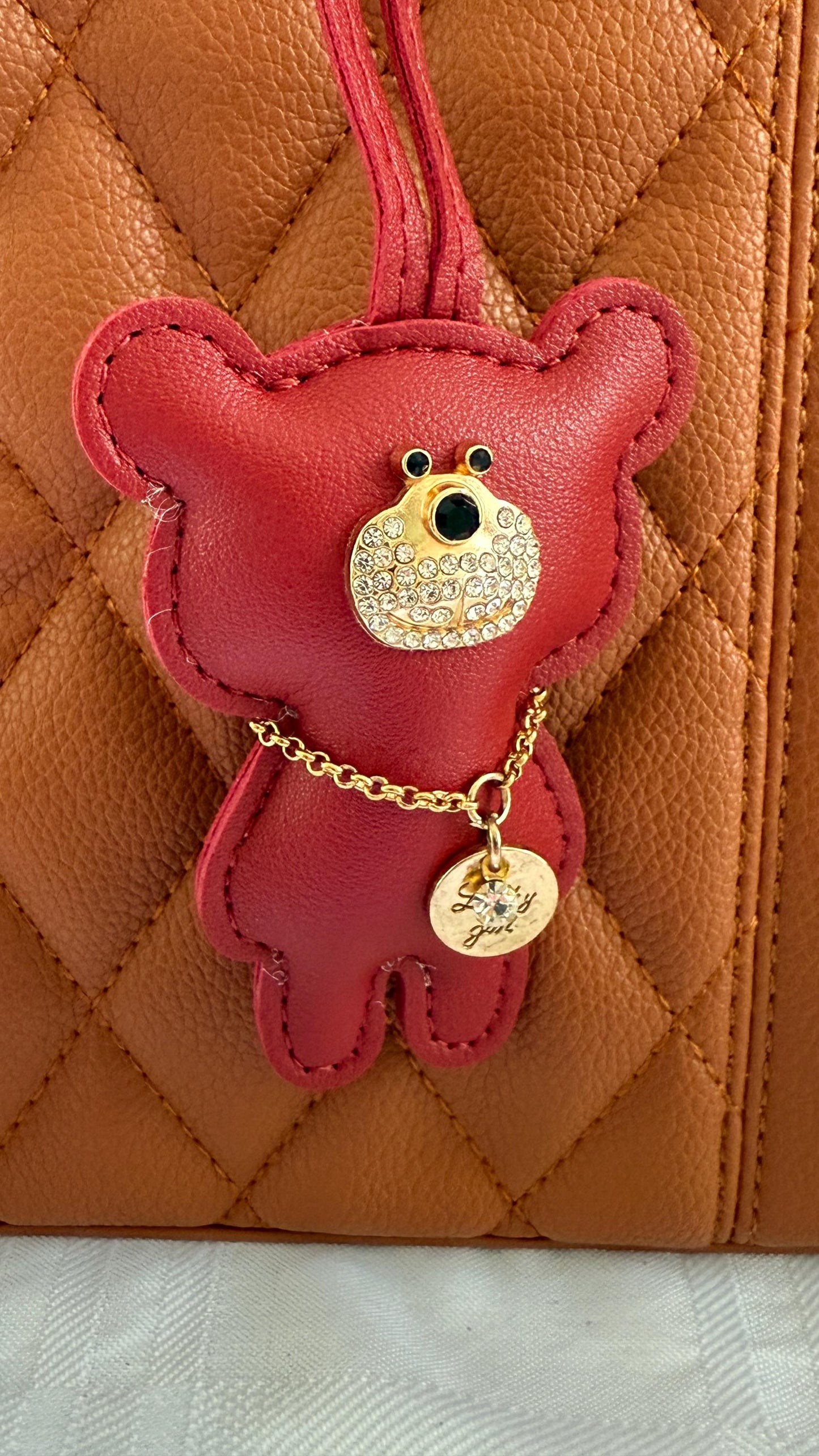 Bear Purse Charm | Vegan Leather Bag Accessory