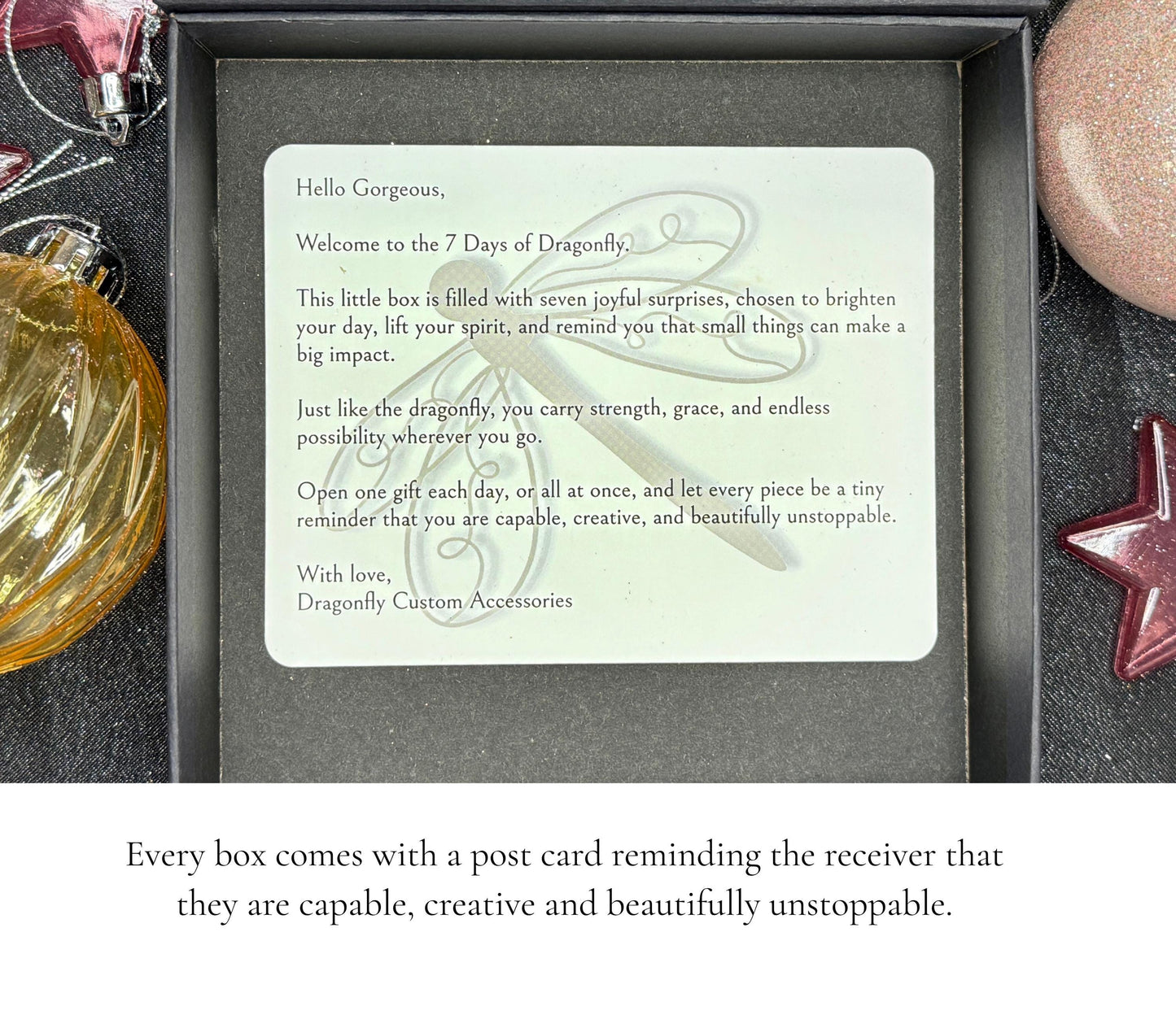 Seven Days of Dragonfly Black Gift Box | Limited Edition 7 piece Bijou Doll Gift Set