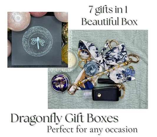 Seven Days of Dragonfly Black Gift Box | Limited Edition 7 Flower/Heart Gift Set