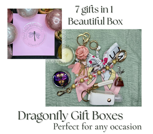 Seven Days of Dragonfly Pink Gift Box | Limited Edition 7 Flower/Heart Gift Set
