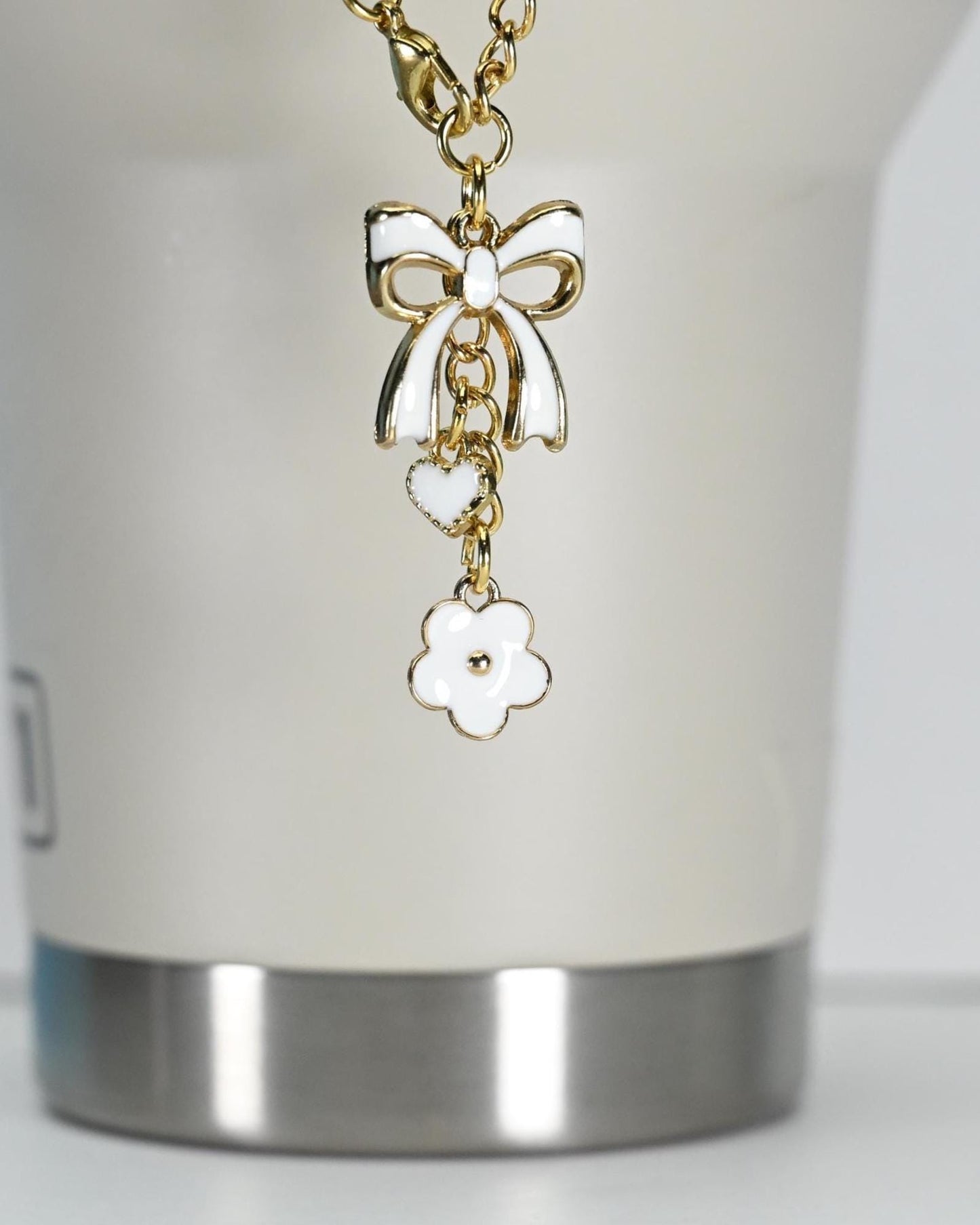 Enamel Tumbler Handle Charms: Bow, Heart, Daisy - Camino, Stanley, Yeti Compatible