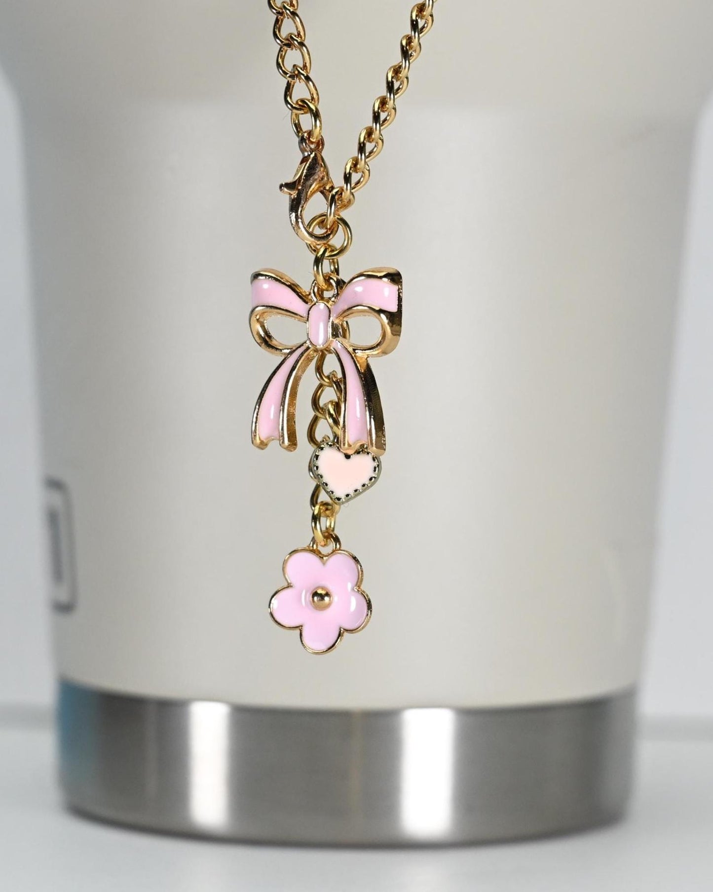 Enamel Tumbler Handle Charms: Bow, Heart, Daisy - Camino, Stanley, Yeti Compatible